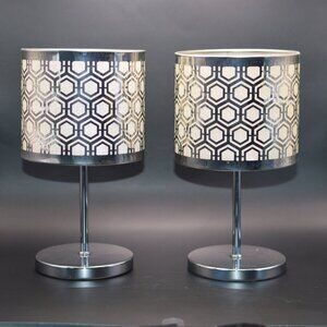 2 Small Silver Candle Lamps